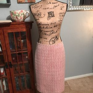 Salmon & Beige Business Pencil Skirt